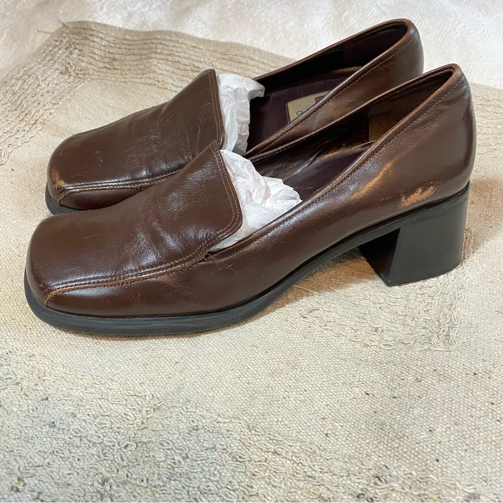 Presaro Vintage Heeled Loafter Slip On Leather Brown